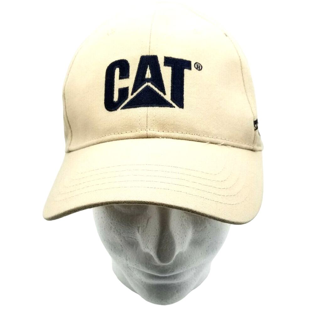 Caterpillar CAT Equipment Structured Tan with Black Logo Ball Cap Adjustable